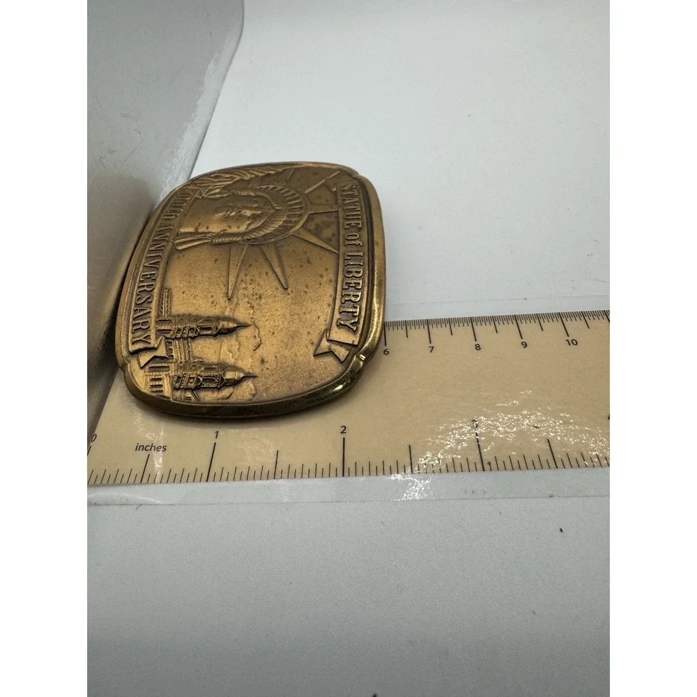 1985 100th Anniversary statue of Liberty Ellis Island Solid Bronze Belt buckle